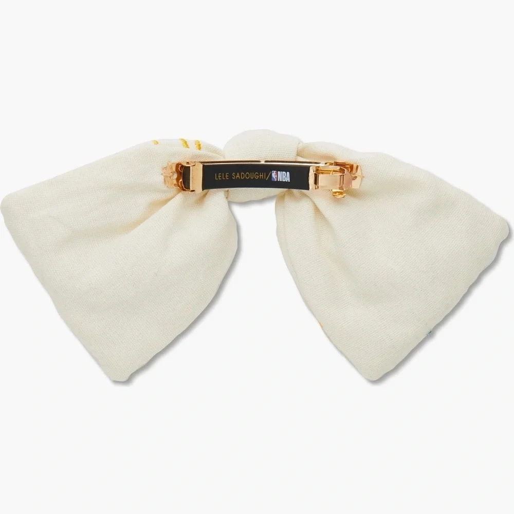 Lele Sadoughi NBA Lakers Hair Bow - Cream Purple::LIMITED EDITION 🏀 NWT